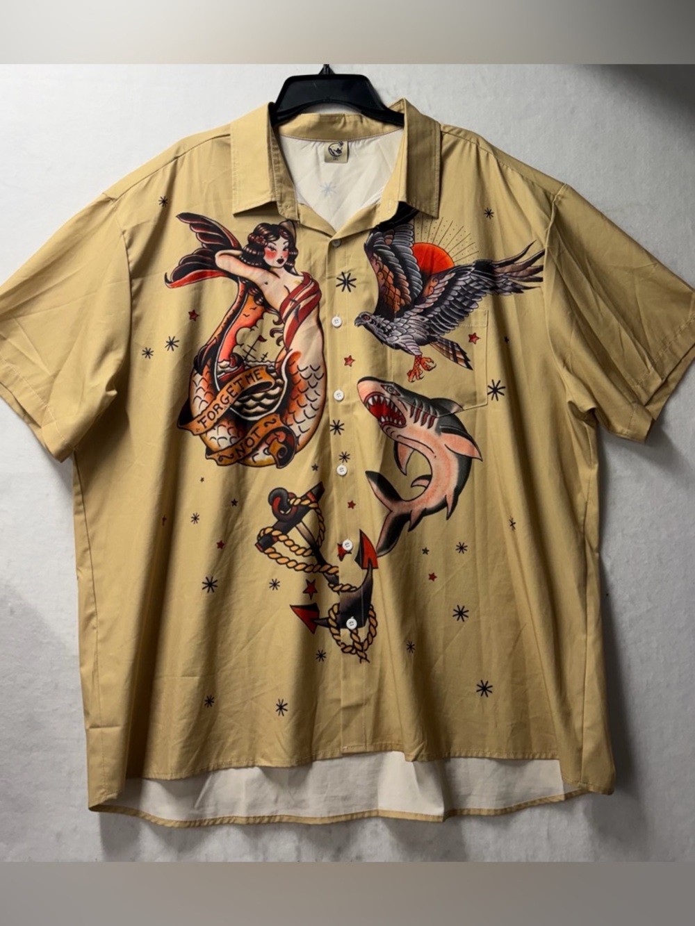 Hardaddy Hawaiian Style Sailor Tattoo Big and Tall Shirt Men's Size XXXL 3XL